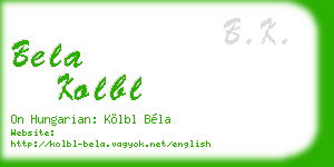 bela kolbl business card